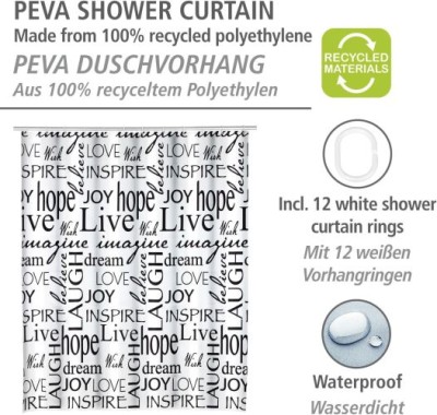 Preview: WENKO Duschvorhang Live 180 x 200 cm, 25743100