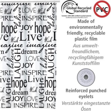 Preview: WENKO Duschvorhang Live 180 x 200 cm, 25743100