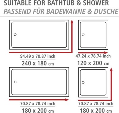 Preview: WENKO Duschvorhang Live 180 x 200 cm, 25743100