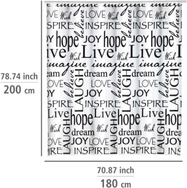 WENKO Duschvorhang Live 180 x 200 cm, 25743100