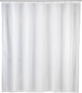 WENKO Duschvorhang Uni, Weiß, 120 x 200 cm aus recyceltem Kunststoff (PE), 19103100