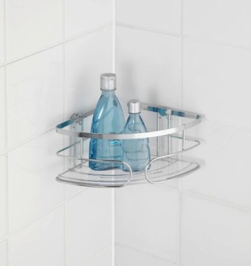 WENKO Eckablage groß Premium Edelstahl, rostfrei, 26.5 x 10 x 19 cm, 21433100