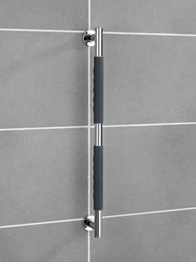 Wenko Edelstahl Wandhaltegriff Secura 65,5 cm Bad-Sicherheitsgriff, belastbar bis 120 kg, 23286100