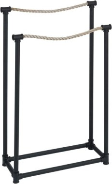 WENKO Handtuchständer Osuna Kleiderständer, 50.5 x 85.5 x 20 cm, Schwarz Metall, 23714100