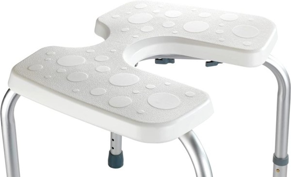 WENKO Hygienehocker Secura, höhenverstellbar, Kunststoff, Weiß, 206051100