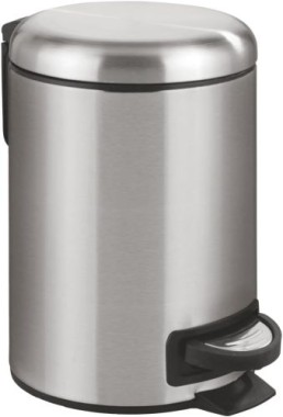 WENKO Kosmetik Treteimer Leman Easy Close, Edelstahl, 3 Liter mit herausnehmbarem Einsatz, 22702100
