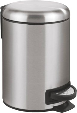 WENKO Kosmetik Treteimer Leman Easy Close, Edelstahl, 3 Liter mit herausnehmbarem Einsatz, 22702100