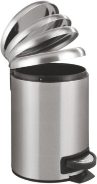 WENKO Kosmetik Treteimer Leman Easy Close, Edelstahl, 3 Liter mit herausnehmbarem Einsatz, 22702100