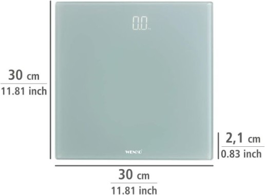WENKO Personenwaage LED Grau digitale Körperwaage mit LED-Display, 24461100