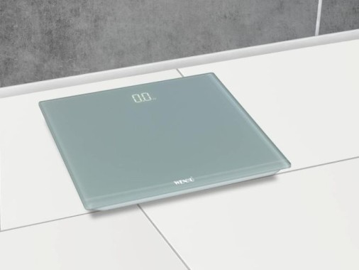 WENKO Personenwaage LED Grau digitale Körperwaage mit LED-Display, 24461100