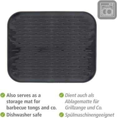 WENKO Silikonablage Mod. Minu Schwarz aus hitzebeständigem Silikon, 55006100