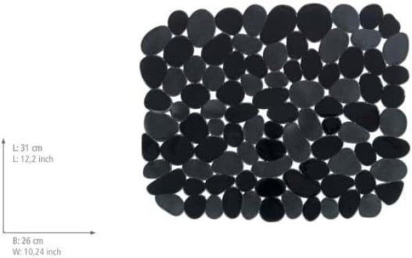 WENKO Spülbeckeneinlage Mod. Stone Schwarz schützt vor Kratzern, 31 x 26 cm, schwarz, 54696100