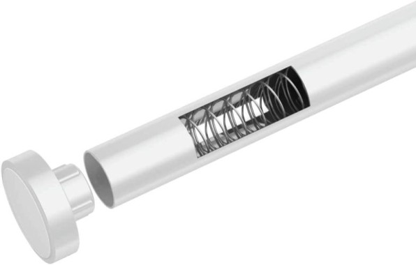 Preview: WENKO Teleskop-Duschstange Luz, ausziehbare Duschvorhangstange inkl. Wandadapter zum Klemmen, aus rostfreiem Aluminium, Ø 28 mm x 70 - 115 cm, Weiß,. 24881100