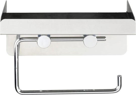 WENKO Toilettenpapierhalter 2 in 1 Edelstahl, Edelstahl rostfrei, 22217100