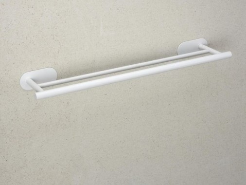 WENKO Turbo-Loc® Badetuchstange Duo Mod. Orea White matt, 60 cm aus rostfreiem Edelstahl, 26005100