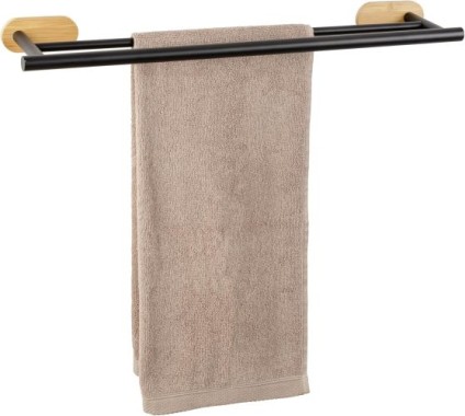 Wenko Turbo-Loc® Badetuchstange Mod. Orea Duo Bamboo Befestigung ohne bohren, 25370100