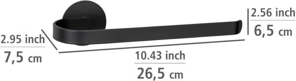 Preview: WENKO Turbo-Loc® Handtuchhalter Mod. Bivio Black matt aus Aluminium, 26173100