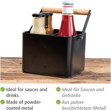 WENKO Utensilienkorb Mod. Baco Schwarz robuster Tragekorb, 55023100