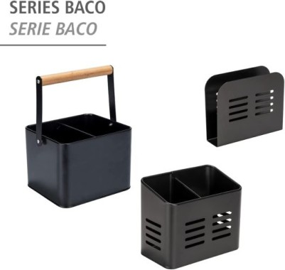 WENKO Utensilienkorb Mod. Baco Schwarz robuster Tragekorb, 55023100