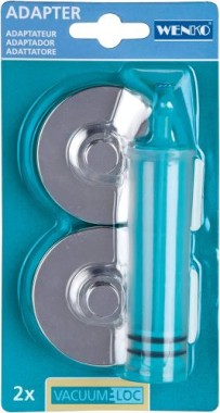 WENKO Vacuum-Loc® Adapter, 2er Set, Befestigung ohne bohren, inkl. Pumpe,  20643100