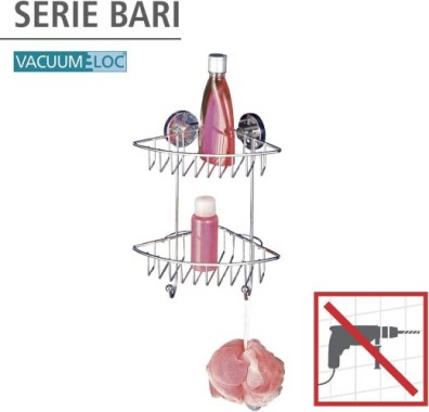 WENKO Vacuum-Loc Eckregal Bari 2 Etagen, Befestigen ohne bohren, 20888100