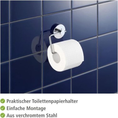 WENKO Vacuum-Loc® Toilettenpapierhalter Milazzo Befestigung ohne bohren, 20899100