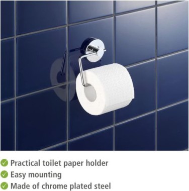 WENKO Vacuum-Loc® Toilettenpapierhalter Milazzo Befestigung ohne bohren, 20899100