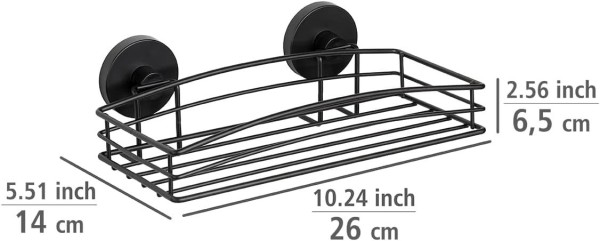 WENKO Vacuum-Loc® Wandablage Schwarz Wandablage, Befestigen ohne bohren, 24732100