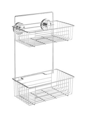 WENKO Vacuum-Loc® Wandregal 2 Etagen Bari Befestigen ohne bohren, 20889100