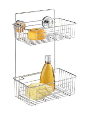 Preview: WENKO Vacuum-Loc® Wandregal 2 Etagen Bari Befestigen ohne bohren, 20889100