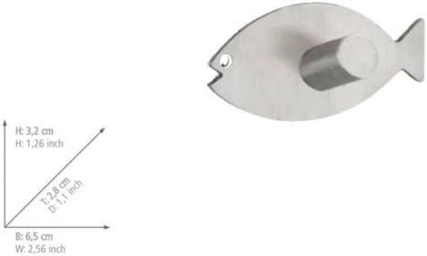 WENKO Wandhaken Fisch, 2er Set selbstklebend, Edelstahl rostfrei, 4466040100