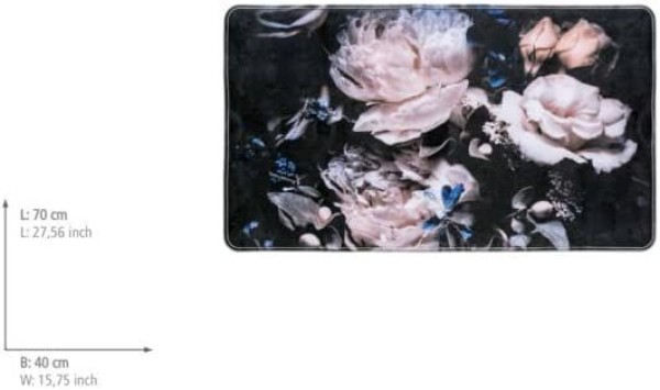 WENKO Wanneneinlage Peony - Antirutsch-Badewannenmatte mit Saugnäpfen, Kunststoff (TPR), 40 x 70 cm, Mehrfarbig, 24343100