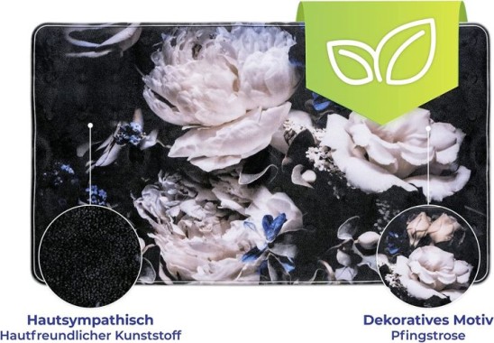 WENKO Wanneneinlage Peony - Antirutsch-Badewannenmatte mit Saugnäpfen, Kunststoff (TPR), 40 x 70 cm, Mehrfarbig, 24343100