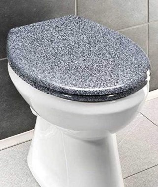 WENKO WC-Sitz Mod. Ottana hygienischer Premium Toilettensitz mit Absenkautomatik in Granitfarbe, 18902100