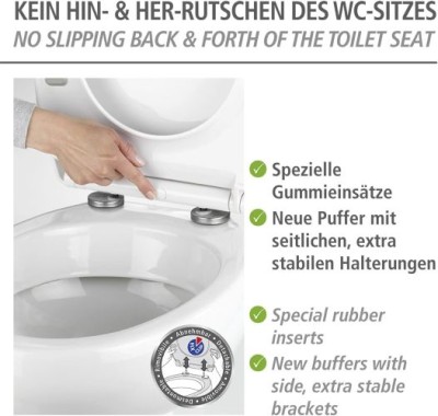 WENKO WC-Sitz Rieti Weiß Duroplast, mit Absenkautomatik, Weiß, 22882100