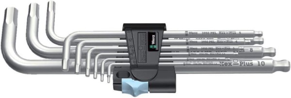 Wera 3950 PKL/9 Winkelschlüsselsatz, metrisch, Edelstahl, 9-teilig, 05022720001