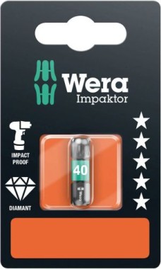 Preview: Wera 867/1 IMP DC Impaktor Bits, TX 40 x 25 mm, 05073927001