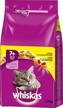 Whiskas 7+ Senior Trockenfutter mit Huhn, 1.9 kg,  325675