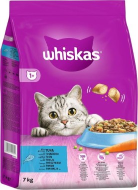 Whiskas Adult 1+ Trockenfutter Thunfisch, 7kg (1 Packung) - Katzentrockenfutter für erwachsene Katzen - unterschiedliche Produktverpackungen erhältlich Thunfisch 7 kg (1er Pack) 438741
