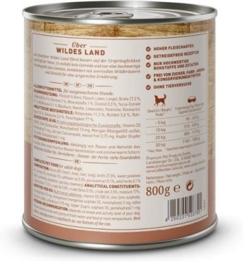 Wildes Land Classic Adult, Pferd mit Süßkartoffeln, 800g Dose, WL58214