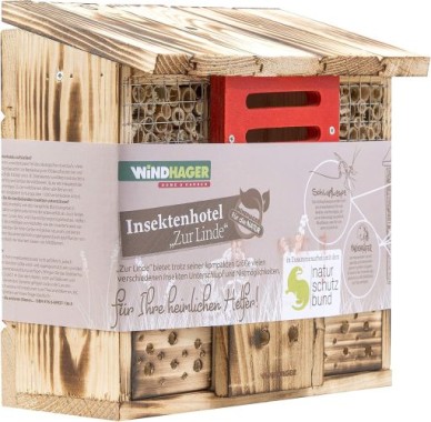 Windhager Insektenhotel ZUR LINDE braun, 13,5 x 30 x 27 cm 06991