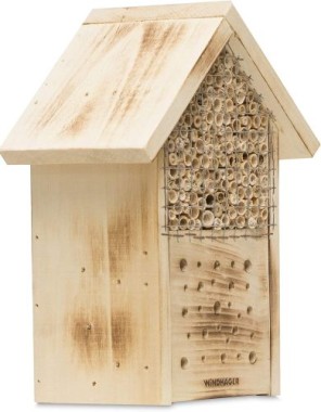 Windhager Insektenhotel ZUR POST, Insektenhaus Nistplatz Brutplatz, aus Massivholz, braun, 06971