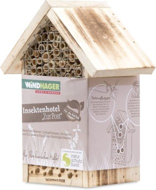 Windhager Insektenhotel ZUR POST, Insektenhaus Nistplatz Brutplatz, aus Massivholz, braun, 06971