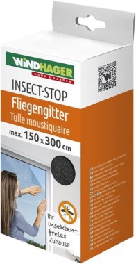 Windhager Insektenschutz Plus für Fenster und Türen, individuell zuschneidbar, 150 x 300cm, anthrazit, 03483