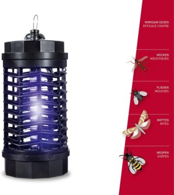 Windhager Insektenvernichter 3-STAR, UV-Lampe, gift- und chemiefrei, Schwarz, bis zu 20m², 03506
