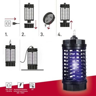 Windhager Insektenvernichter 3-STAR, UV-Lampe, gift- und chemiefrei, Schwarz, bis zu 20m², 03506