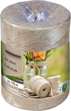Preview: Windhager Jute-Schnur ÖKO, 1,5 mm x 170 m, natur, 06813