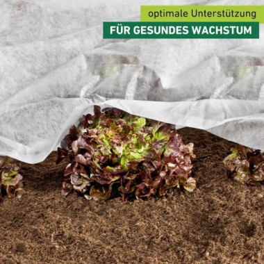 Windhager ÖKO-Wachstumsvlies, steigert den Ernte-Ertrag, 18 g/m², 5 x 1,5 m, weiß,  6717
