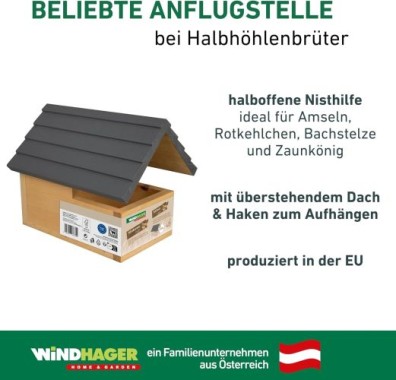 Windhager Nistkasten Loggia, 21,50 x 26,50 x 20 cm, 07675