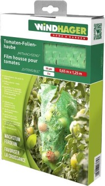 Windhager Tomaten-Folienhaube mitwachsend, Folie für Tomaten, 1,25 x 0,65 m, grün, 06765